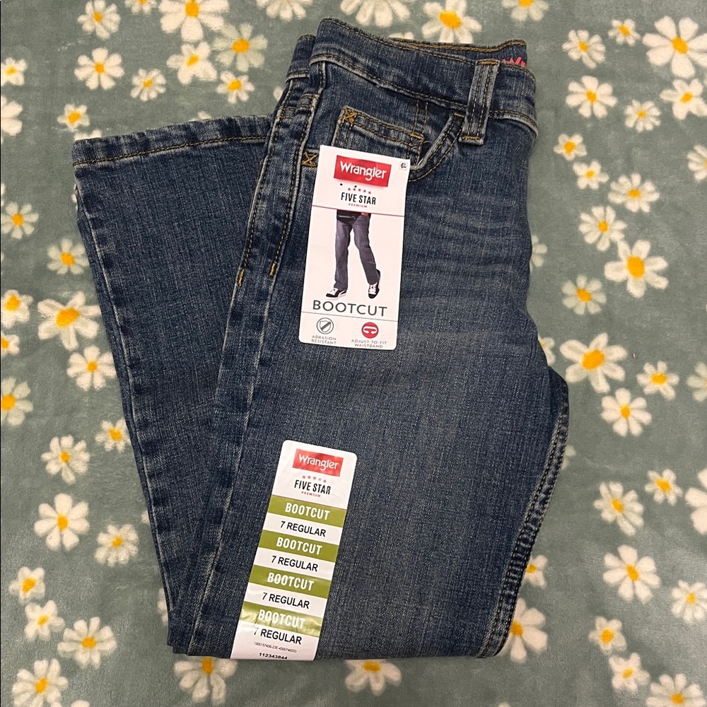 Wrangler Blue Bootcut Denim Jeans Boys Size 7 Regular